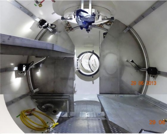 Decompression chamber interior within GVK-450 system